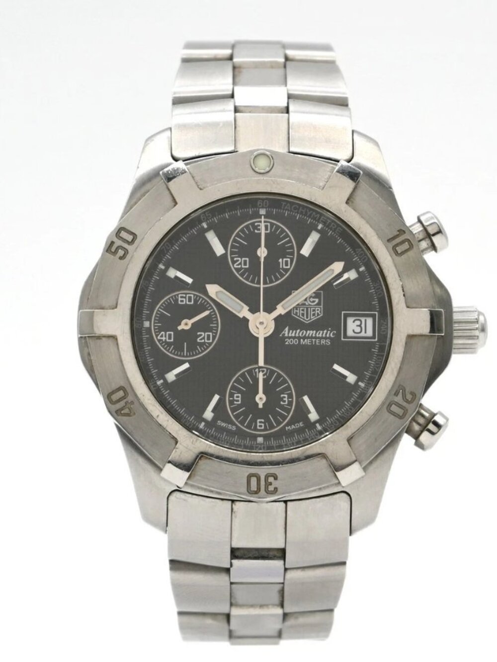 TAG HEUER Exclusive Chronogra Date Watch CN2111 Automatic SS Black Dial 13LC581